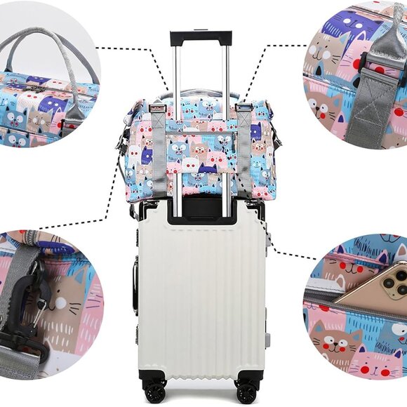 Travel Duffle Bag Weekender Overnight Bag Gym Tote with Dry and Wet Separated Po - Picture 5 of 7